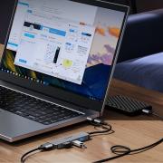 Докинг станция Orico YSA8-U3 USB-A/USB-C Hub 3xUSB-A 2.0 + 1x USB-A 3.0 + 1x USB-C 2.0 + 1x 3.5mm Audio + 2x TF&SD - сив