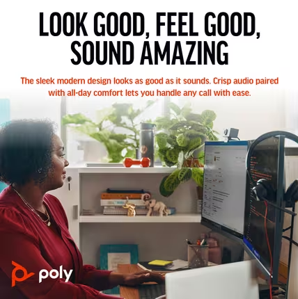 Слушалки HP Poly Blackwire 3320 Stereo Microsoft Teams Certified USB-C +USB-C/A адаптер 8X220AA