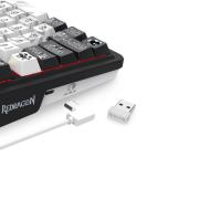 Bluetooth и безжична механична геймърска клавиатура Redragon Artemis Pro Anime K719GF-RGB-PRO RGB осветление - черно с бяло