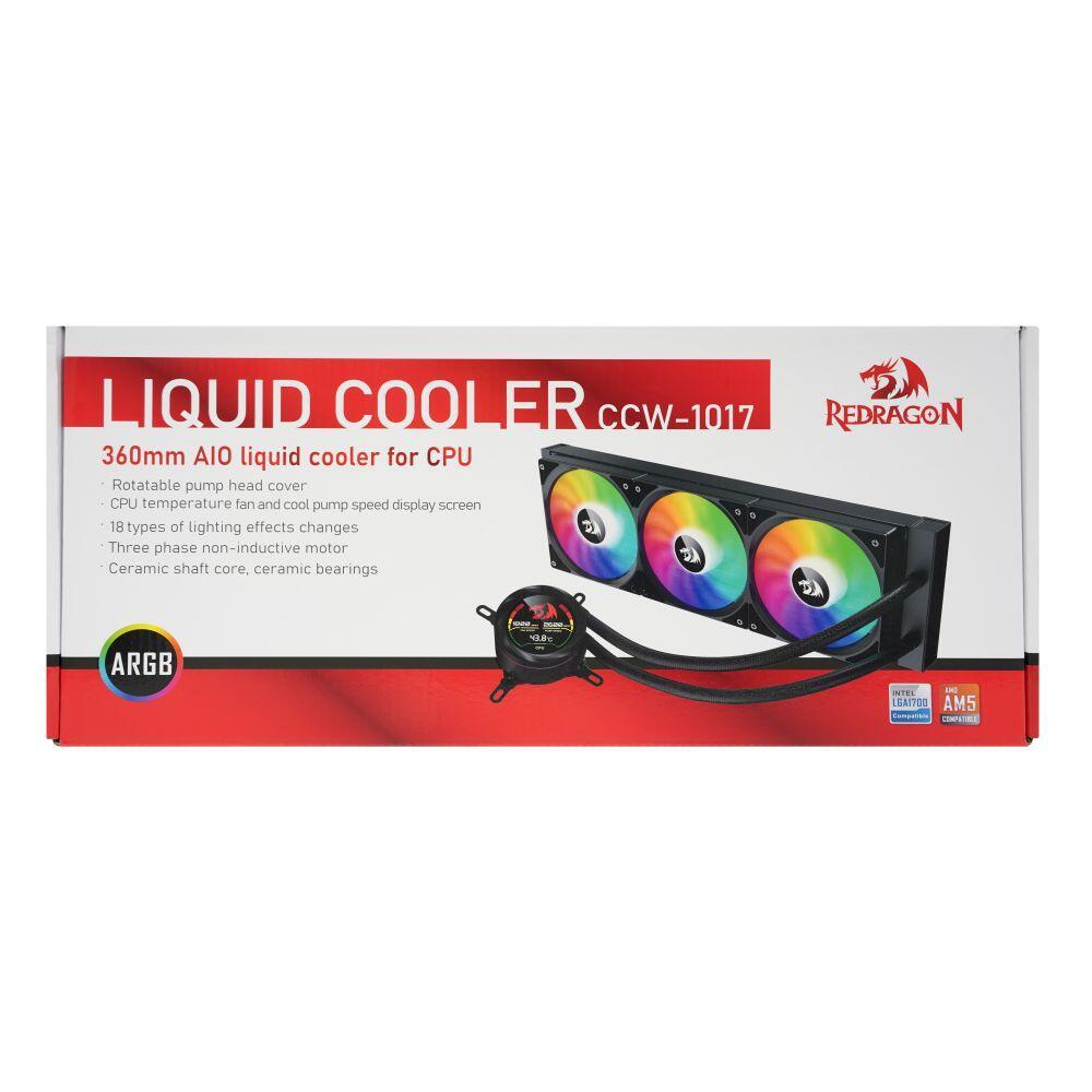 Водно охлаждане с дисплей и aRGB осветление за Intel/AMD процесори Redragon CCW-1017