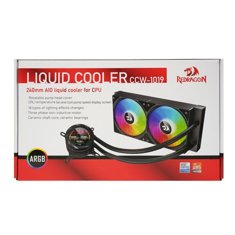 Водно охлаждане с дисплей и aRGB осветление за Intel/AMD процесори Redragon CCW-1019