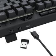 Геймърска клавиатура Redragon Crescent Pro K524RGB-PRO с кабел и безжична Bluetooth, RGB осветление - черна
