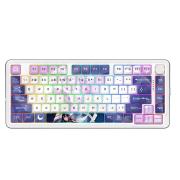 Механична Bluetooth и безжична геймърска клавиатура Redragon Cyrus Pro Anime K681ACG-RGB-PRO с RGB осветление - бяла