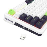 Bluetooth и безжична механична геймърска клавиатура Redragon Eisa Max K686WBG-RGB-MAX RGB осветление - бяло/зелено