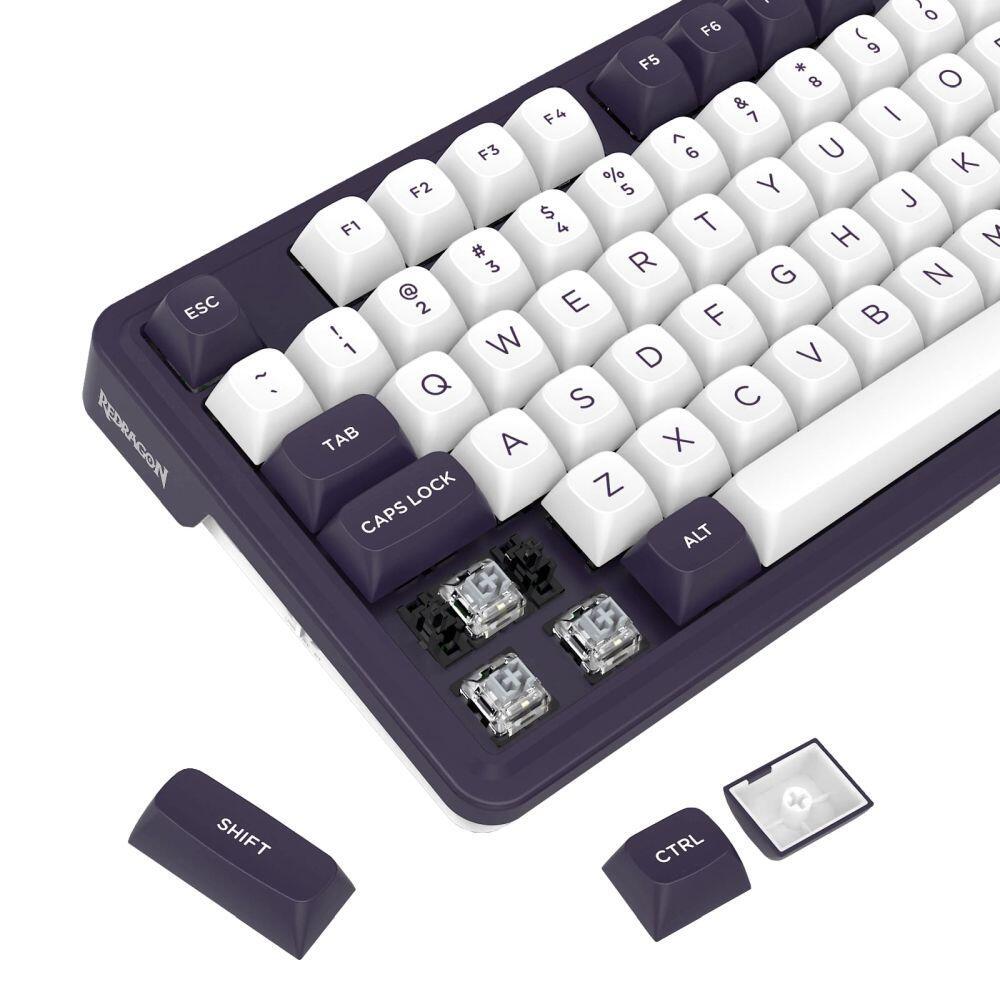 Геймърска механична клавиатура Redragon Finke K715 с Bluetooth и кабел, RGB осветление - черно/бяло