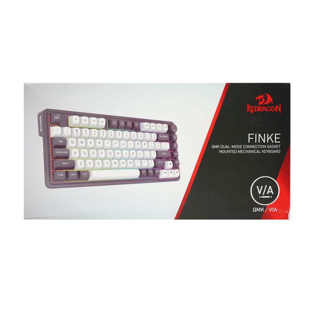 Геймърска механична клавиатура Redragon Finke K715 с Bluetooth и кабел, RGB осветление - черно/бяло