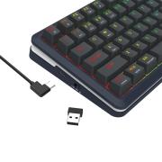 Bluetooth и безжична механична геймърска клавиатура Redragon Flekact Pro K708-RGB-PRO, RGB осветление - черна