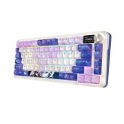 Геймърска Bluetooth и безжична механична геймърска клавиатура Redragon Flekact Pro K708AK-RGB-PRO с RGB осветление - бяла/аниме