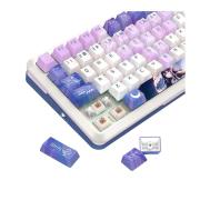 Геймърска Bluetooth и безжична механична геймърска клавиатура Redragon Flekact Pro K708AK-RGB-PRO с RGB осветление - бяла/аниме