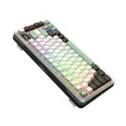 Bluetooth и безжична механична геймърска клавиатура Redragon Flekact Pro K708WLG-RGB-PRO с RGB осветление - бяло със зелено