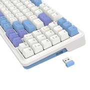 Кабелна и безжична Bluetooth геймърска клавиатура Redragon Gloria Pro K664WBP-RGB-PRO бяло RGB осветление