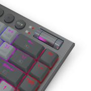 Геймърска жична и безжична Bluetooth механична клавиатура Redragon Horus SE K609GG-RGB-PRO с RGB подсветка - сива