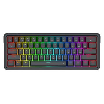 Механична геймърска клавиатура Redragon Ironguard K722-RGB RGB осветление сиви суичове - черна