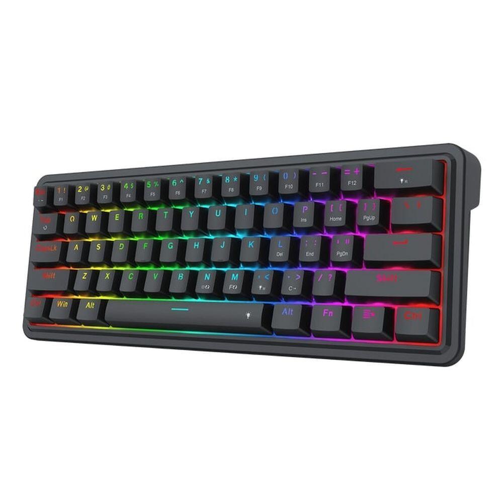 Механична геймърска клавиатура Redragon Ironguard K722-RGB RGB осветление сиви суичове - черна