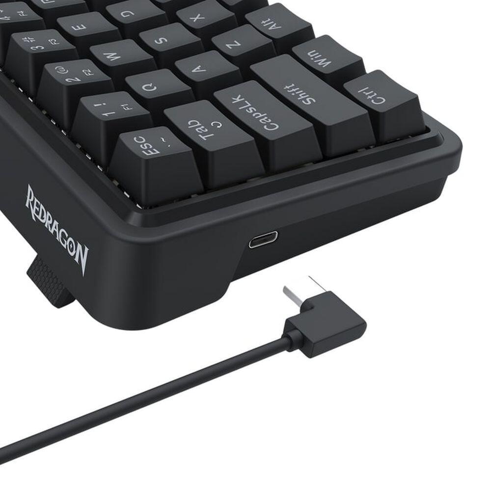 Механична геймърска клавиатура Redragon Ironguard K722-RGB RGB осветление сиви суичове - черна