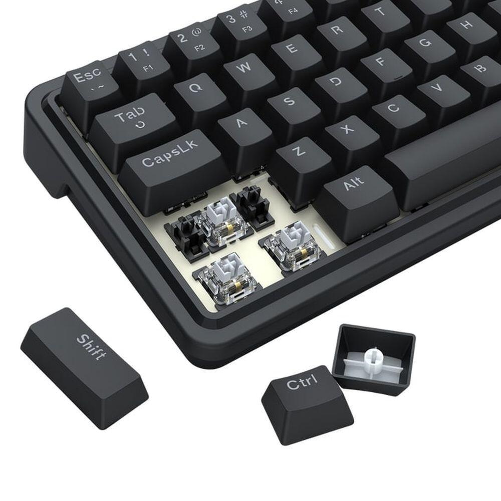 Механична геймърска клавиатура Redragon Ironguard K722-RGB RGB осветление сиви суичове - черна