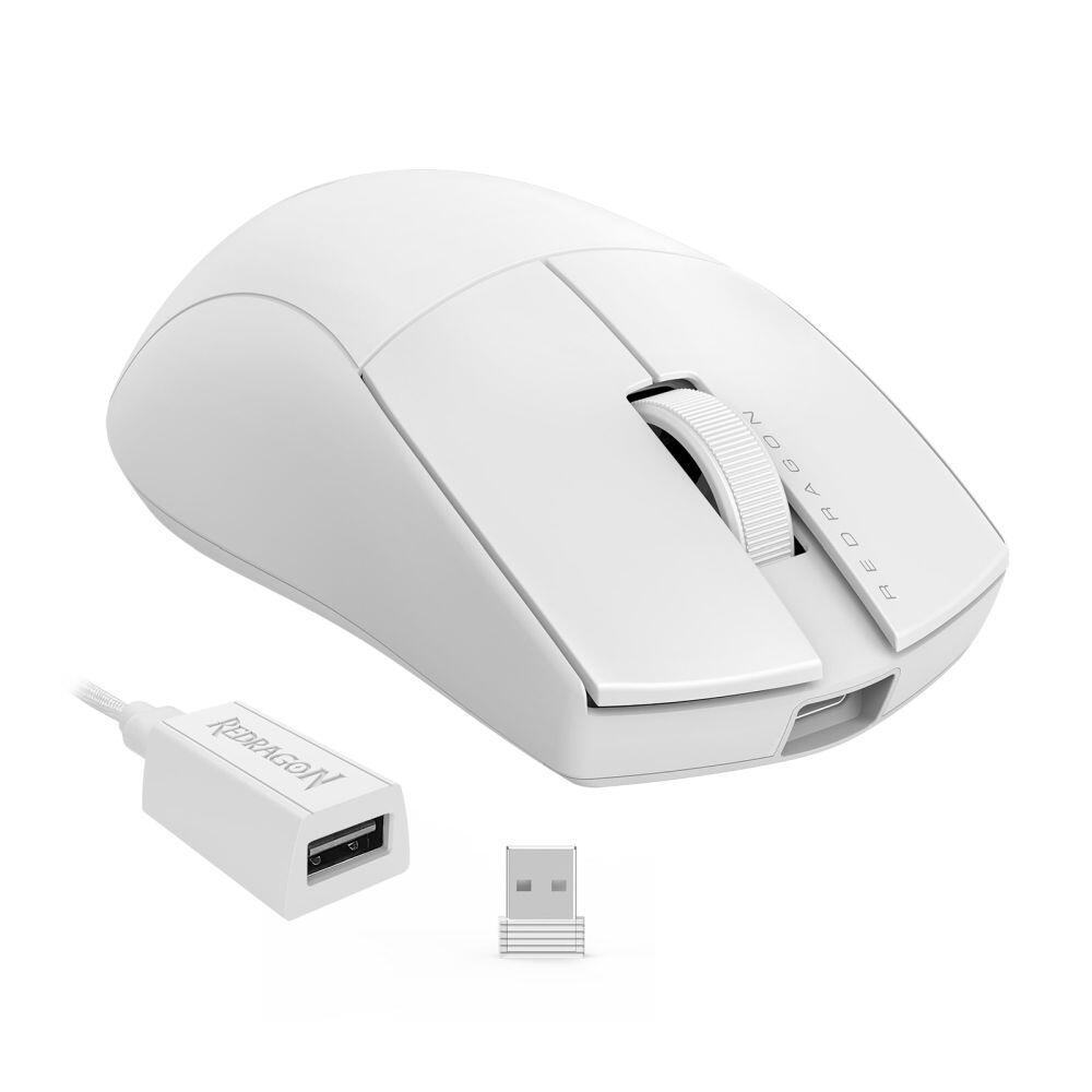 Безжична Bluetooth и кабелна геймърска мишка Redragon K1ng Lite 1K M916W-LIT-1K - бяла