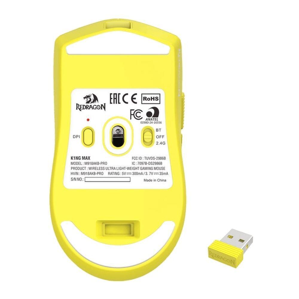 Безжична Bluetooth и кабелна геймърска мишка Redragon K1ng Max Anime M918AKB-PRO - жълта