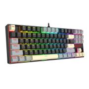 Механична геймърска клавиатура Redragon Kumara K552LGY-RGB с RGB осветление с Red switches - черна със сиво