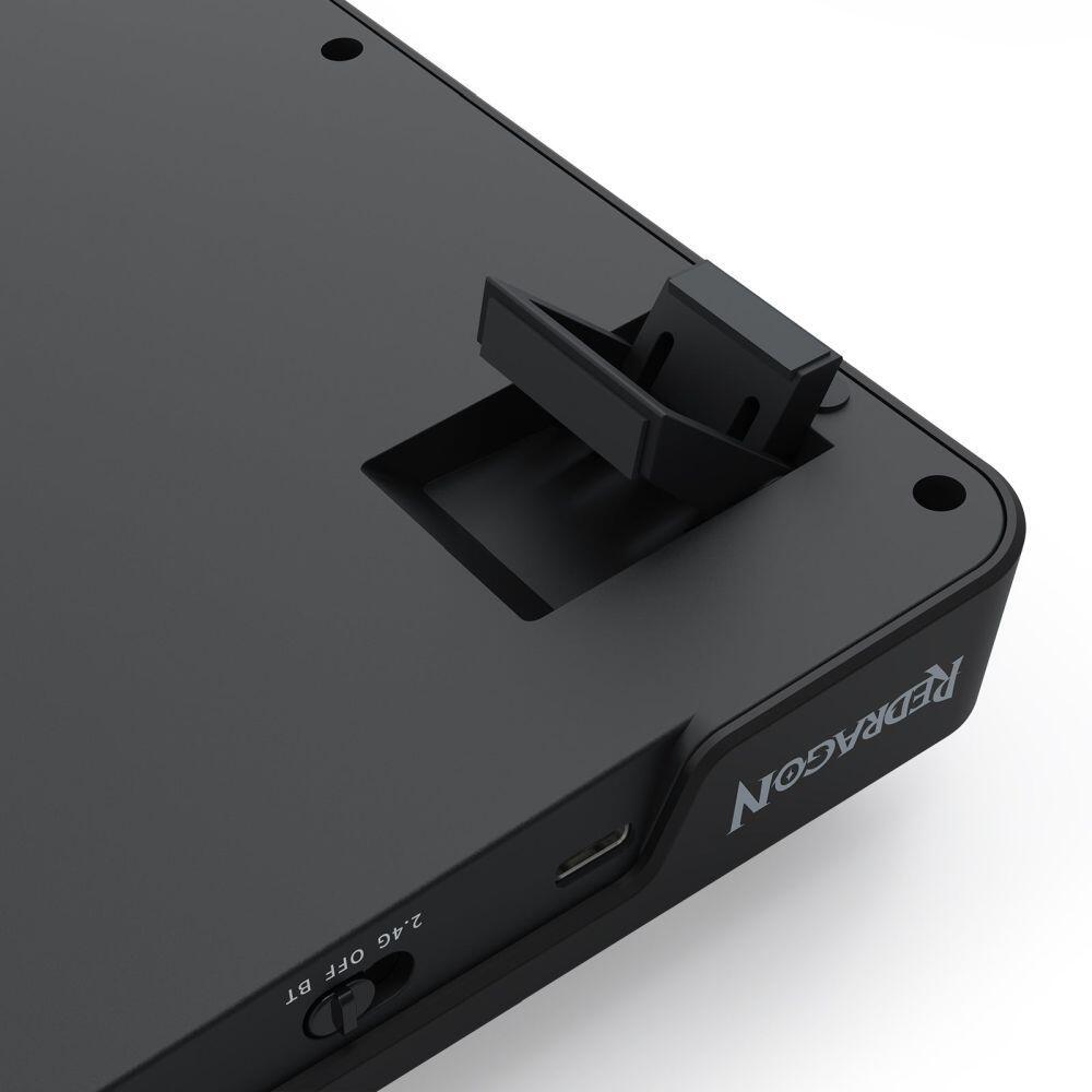 Bluetooth и безжична механична геймърска клавиатура Redragon Ucal Pro K673SP-RGB-PRO, RGB осветление - черна със сив градиент