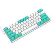 Геймърска клавиатура Redragon Fidd RGB K683WB-RGB - бяло/зелено