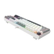 Геймърска механична клавиатура Redragon Kumara K552WGL-RGB с RGB осветление и red switches - бяла със сиво