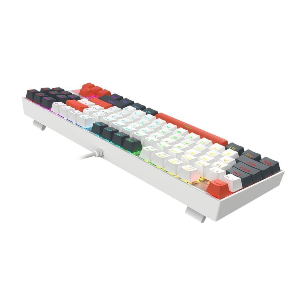 Механична геймърска клавиатура Redragon Kumara K552WLR-RGB – бяла със сиво и оранжево RGB осветление