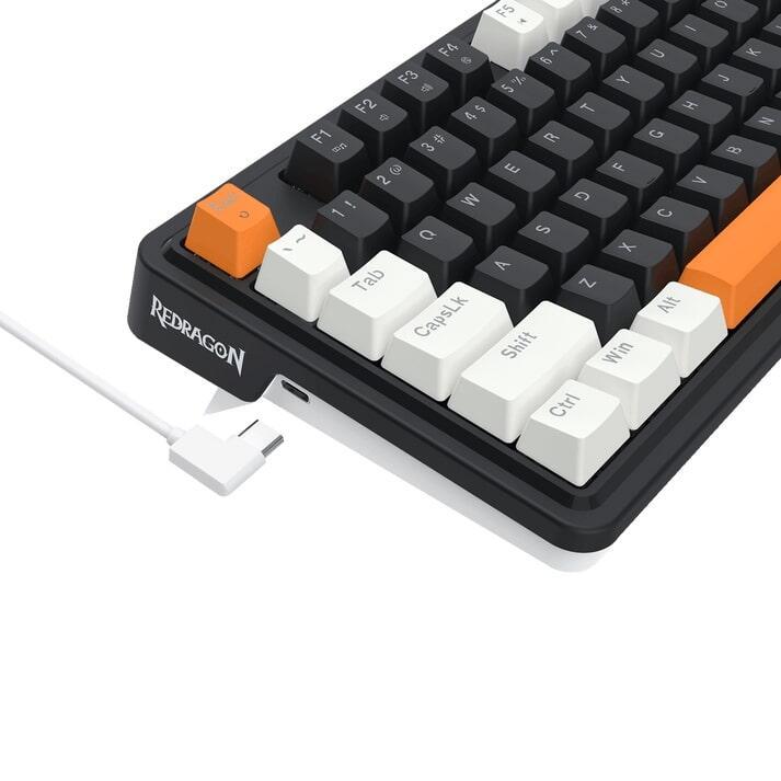 Геймърска механична клавиатура Redragon Landshaker K714BWO-RGB с RGB осветление - черно/бяло