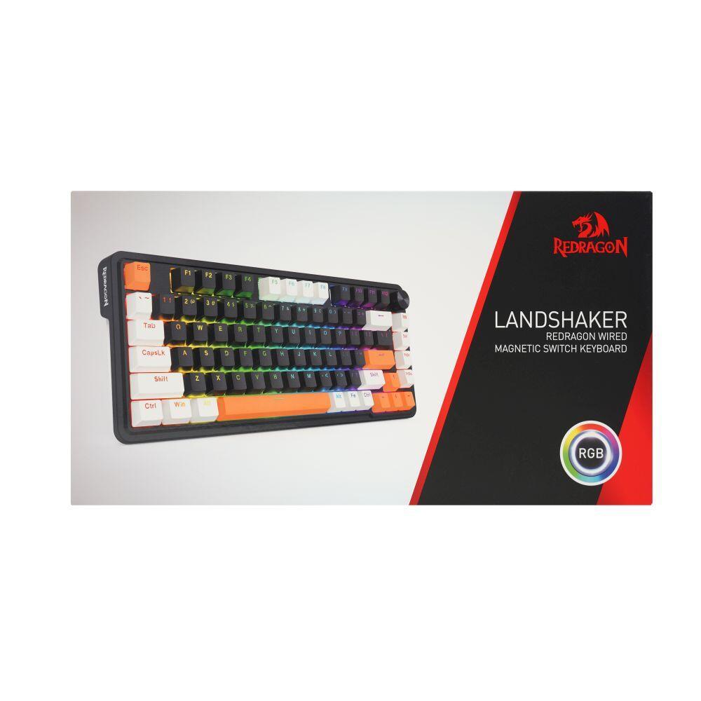 Геймърска механична клавиатура Redragon Landshaker K714BWO-RGB с RGB осветление - черно/бяло