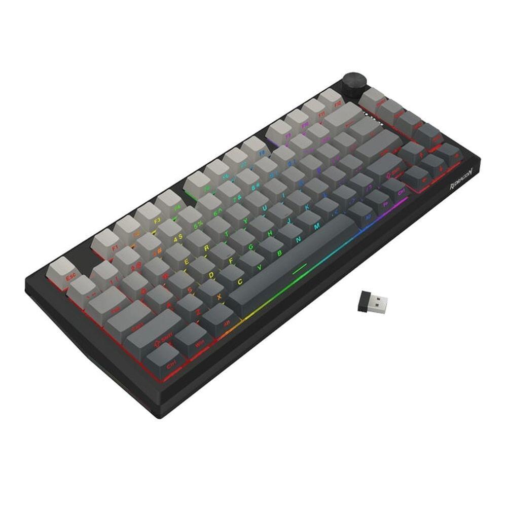 Bluetooth и безжична механична геймърска клавиатура Redragon Penumbra Pro K687GG-RGB-PRO с RGB осветление - черна