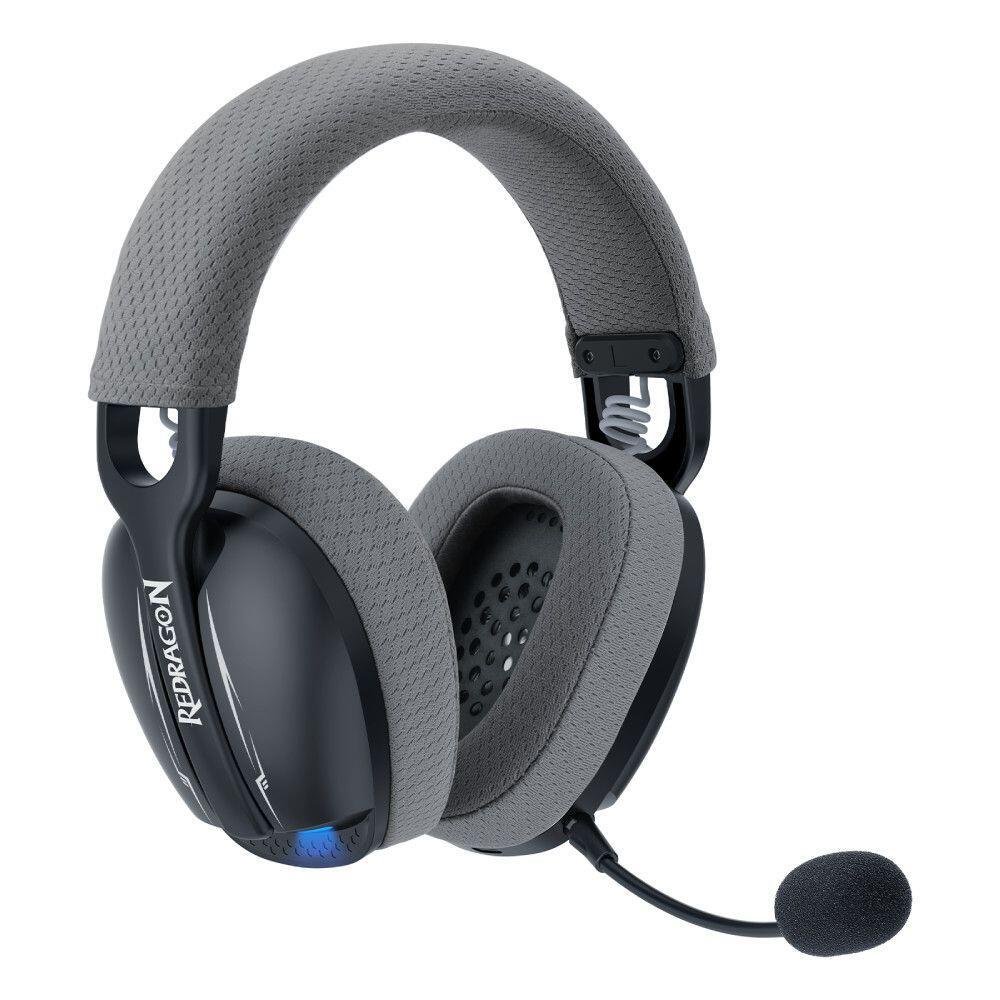 Геймърски слушалки Redragon Skuld Pro H878BG с кабел и безжична Bluetooth подсветка - черни