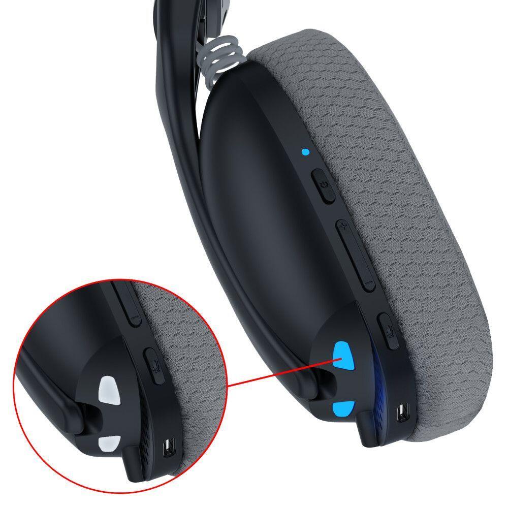 Геймърски слушалки Redragon Skuld Pro H878BG с кабел и безжична Bluetooth подсветка - черни