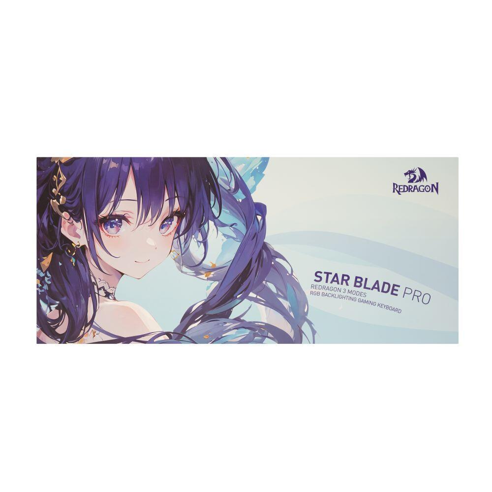 Геймърска Bluetooth и безжична механична клавиатура Redragon Star Blade Pro K707AK-RGB-PRO - бяла