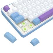 Геймърска Bluetooth и безжична механична клавиатура Redragon Star Blade Pro K707WBP-RGB-PRO - бяло/лилаво