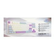 Геймърска Bluetooth и безжична механична клавиатура Redragon Star Blade Pro K707WBP-RGB-PRO - бяло/лилаво