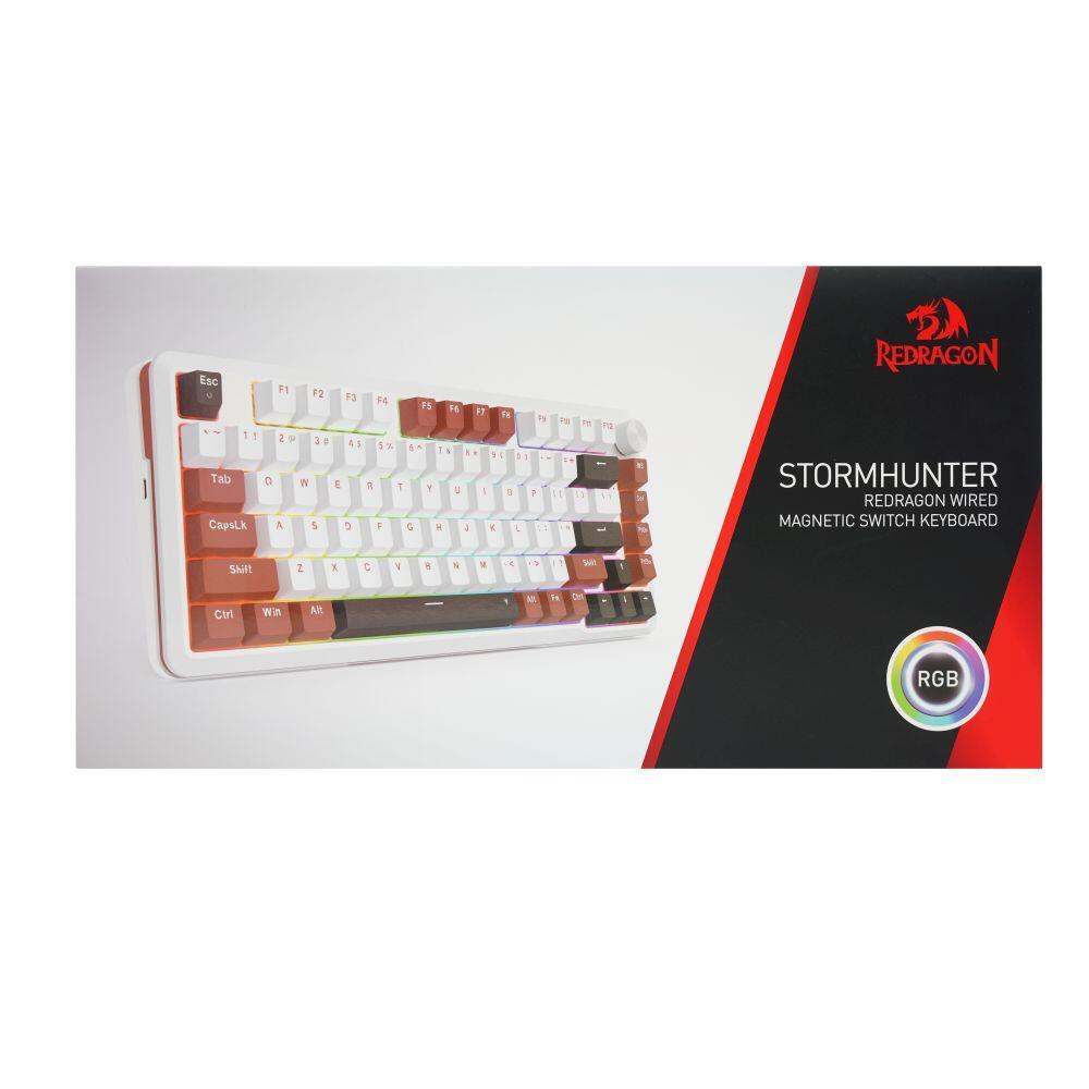 Геймърска механична клавиатура Redragon Stormhunter K721WRB-RGB с RGB осветление - бяла