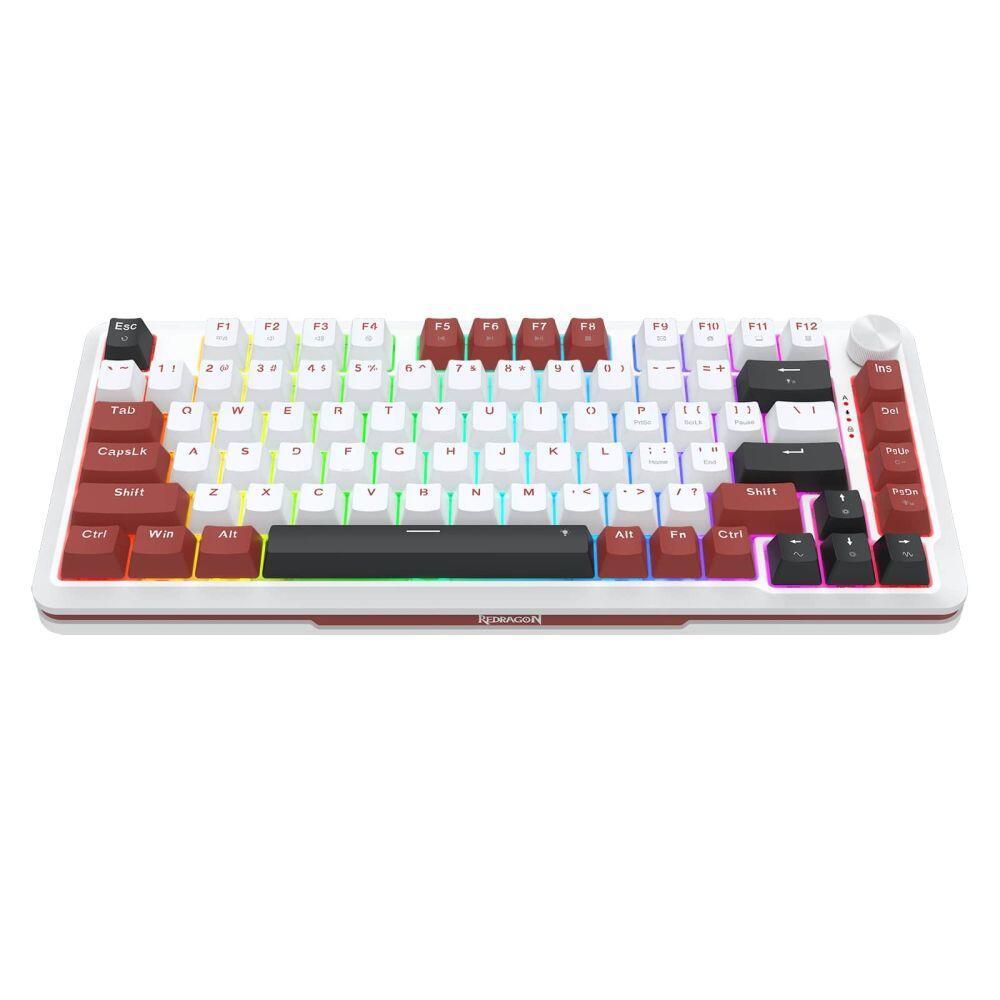 Геймърска механична клавиатура Redragon Stormhunter K721WRB-RGB с RGB осветление - бяла