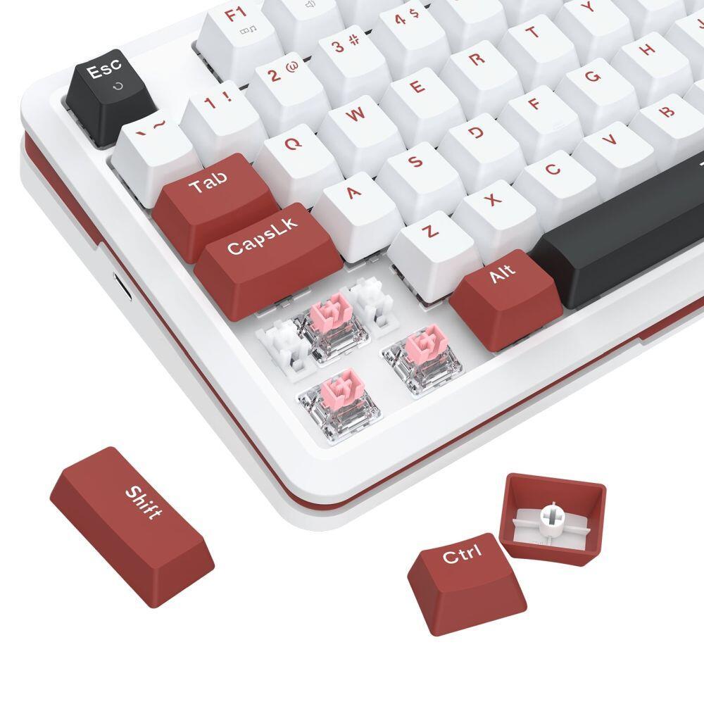 Геймърска механична клавиатура Redragon Stormhunter K721WRB-RGB с RGB осветление - бяла