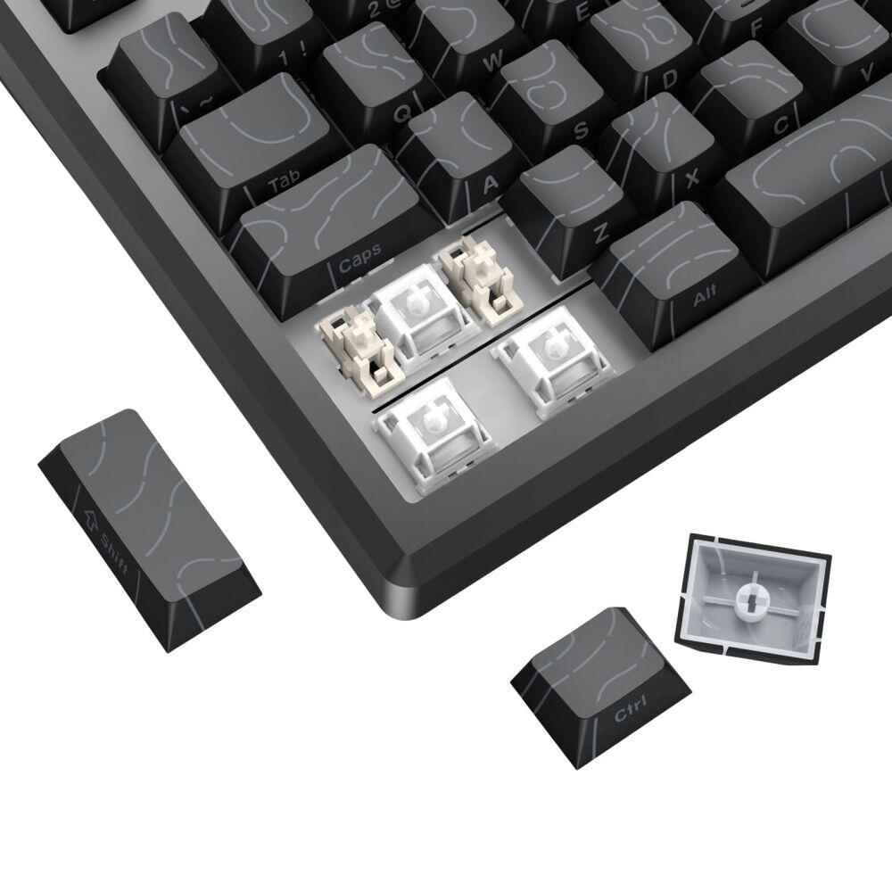 Bluetooth и безжична механична геймърска клавиатура Redragon Uranus 87 Pro K737B-RGB-PRO, RGB осветление - черна