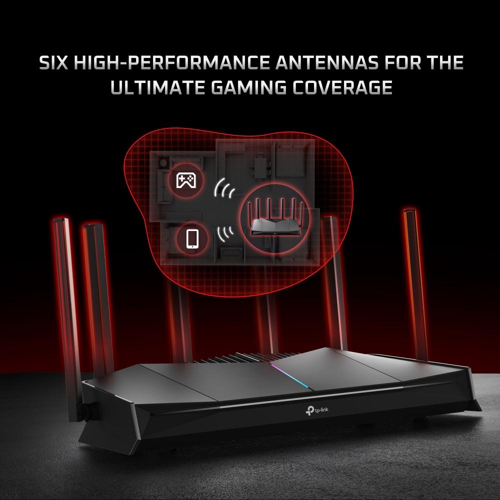 Двубандов Wi-Fi 7 геймърски рутер TP-Link Archer GE400 BE6500