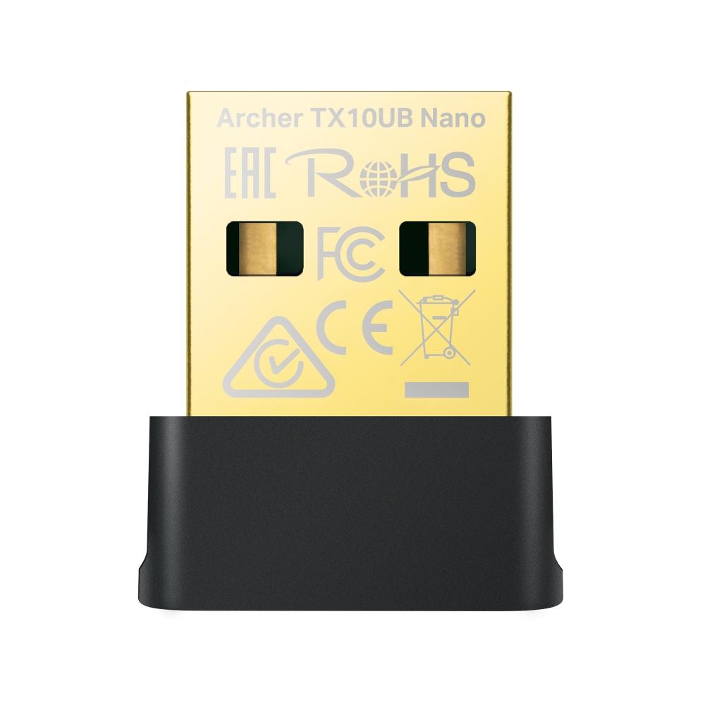 Безжичен USB 2-лентов адаптер TP-Link Archer TX10UB Nano AX900 Wi-Fi 6 Bluetooth 5.3