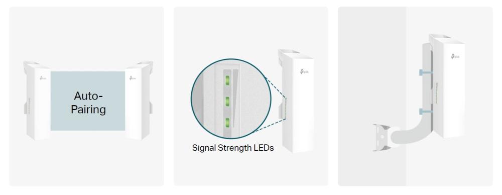 Точка за достъп TP-LINK Omada EAP215-Bridge KIT 5GHz 867Mbps Wireless Bridge за вътрешен/външен дълъг обхват