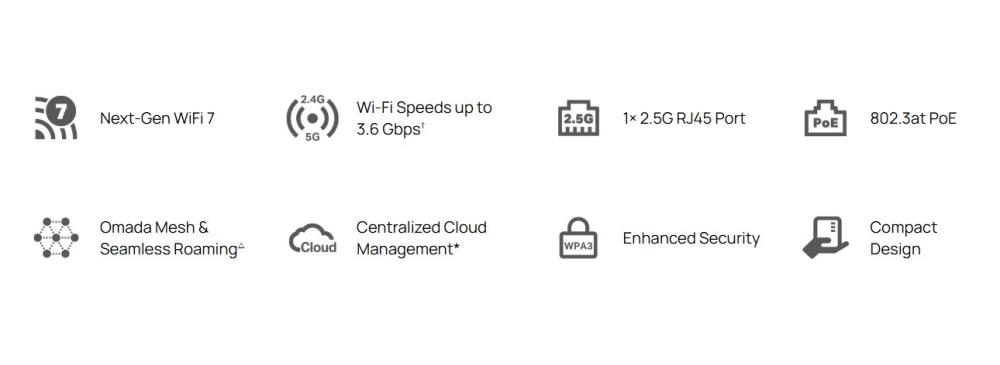 Точка за достъп TP-Link Omada EAP723 BE3600 Wi-Fi 7
