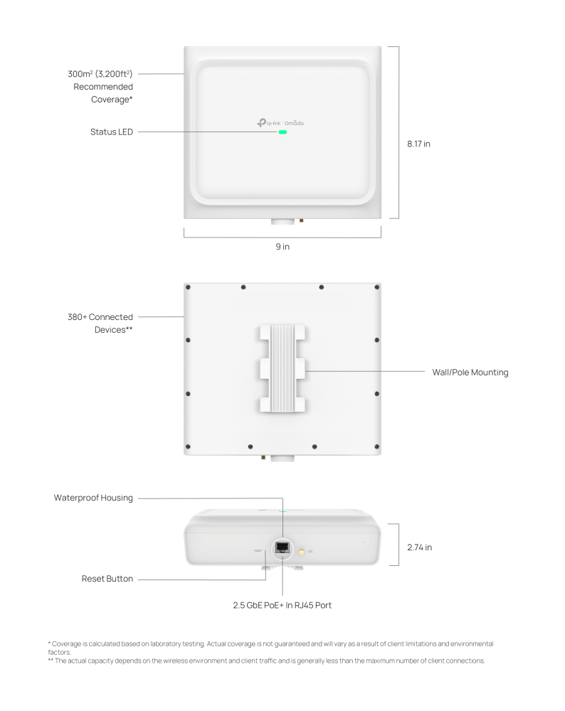 Точка за достъп TP-Link Omada EAP772-Outdoor BE9300 вътрешна/външна трибандов Wi-Fi 7