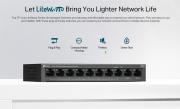 10-портов 10/100Mbps настолен комутатор TP-Link LS110P с 8 PoE+ порта