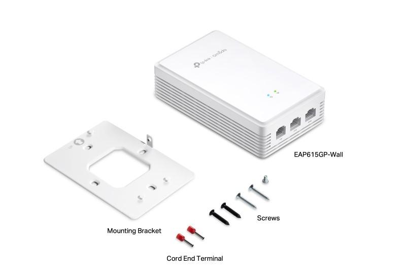 Безжична точка за достъп за стенен монтаж TP-Link Omada EAP615GP-Wall GPON WiFi 6 AX1800