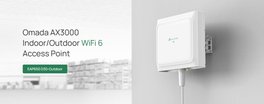 Точка за достъп TP-Link Omada EAP650 D30-Outdoor AX3000 Indoor/Outdoor WiFi 6 Access Point