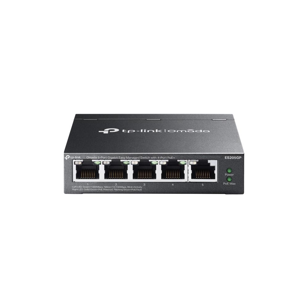 5-портов гигабитов управляем настолен комутатор TP-Link Omada ES205GP с 4-порта PoE+