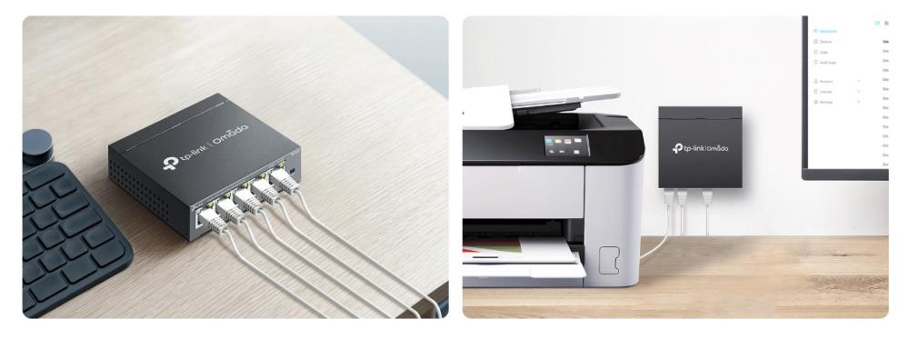 5-портов гигабитов управляем настолен комутатор TP-Link Omada ES205GP с 4-порта PoE+