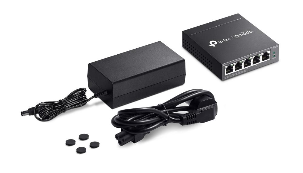 5-портов гигабитов управляем настолен комутатор TP-Link Omada ES205GP с 4-порта PoE+